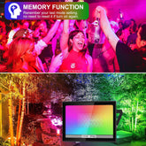 100W RGB LED Flood Light Outdoor, Colour Changing with Remote IP66